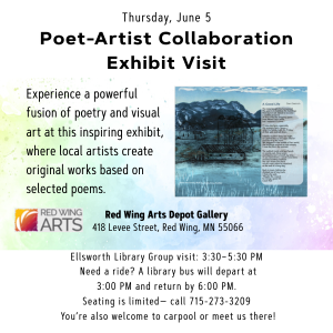Join Us For A Group Visit to Red Wing Arts’ 2025 Poet-Artist Collaboration Exhibit